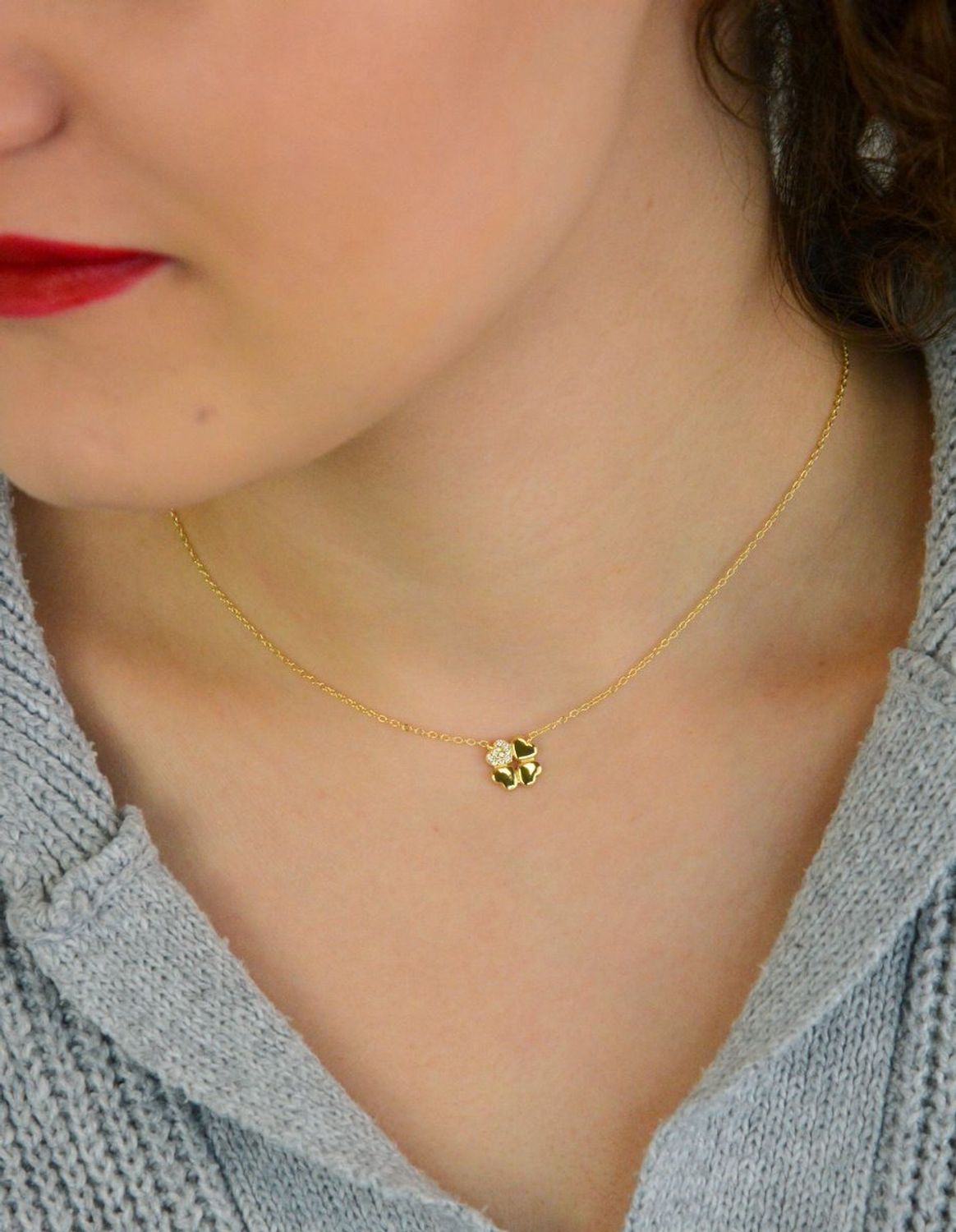 Naszyjnik damski Nomination Italy Petit Sparkle srebrny pozłacany koniczynka 242303003.jpg